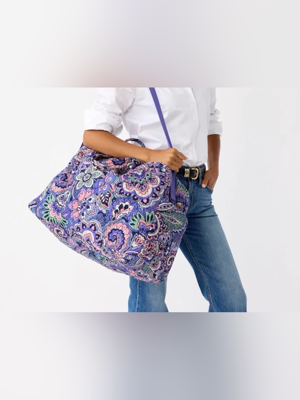Vera Bradley Large Weekender Travel Bag in floral swirls